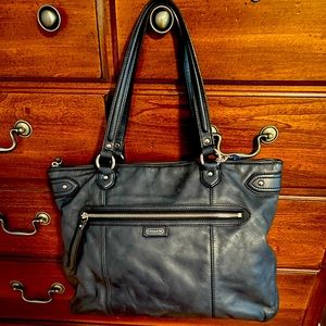 Beautiful, buttery soft navy Coach bag